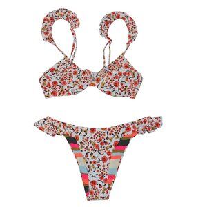 NWT Maaji Joy Follows Floral Underwire Top & Ruffle Bikini Bottom Set Medium M